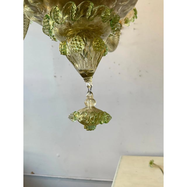1950s Green Murano Floral Chandelier For Sale - Image 10 of 12