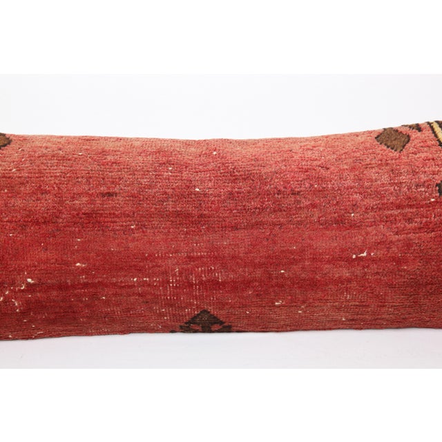 Red Vintage Bohemian Home Decor Handwoven Lumbar Cushion Cover -14'' X 47'' For Sale - Image 8 of 10