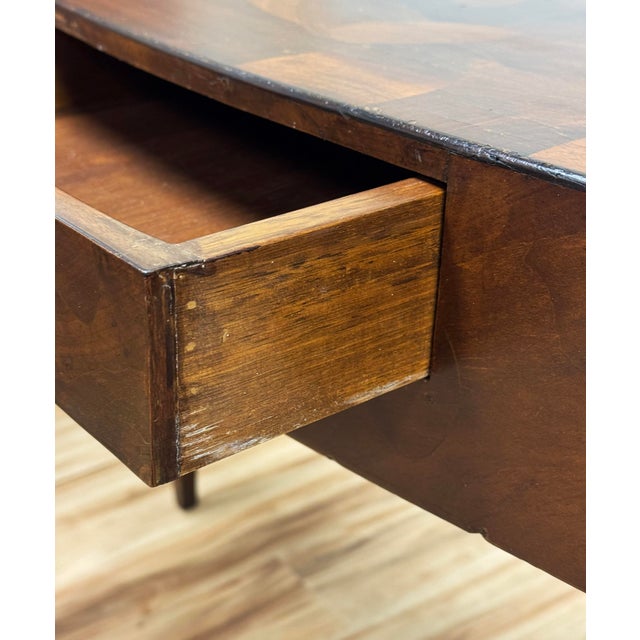 Italian Saber Leg Burlwood Console Table or Writing Desk For Sale - Image 13 of 17