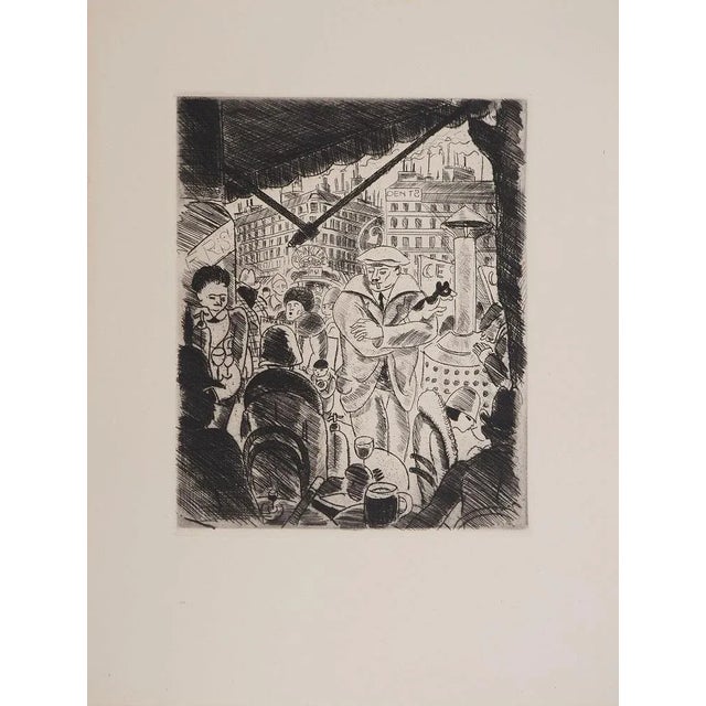 Pierre Falke, On the Terrace, Original Engraving For Sale - Image 7 of 7