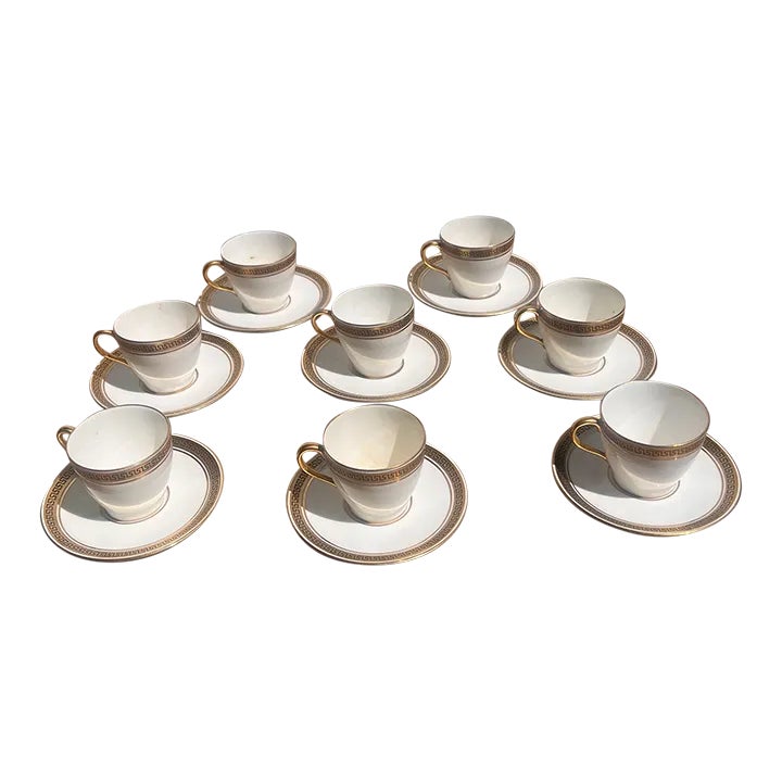 1930s Marshall & Field Co. Greek Key Teacup and Saucer Set- 16 Piece ...