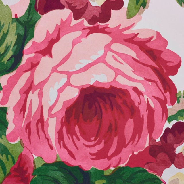French Schumacher X Vogue Living Nancy Wallpaper in Rose For Sale - Image 3 of 5