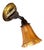 Amber Stamped “NuArt”Carnival Glass Shade With Embossed Botanical Pattern on Old Bronzing Sconce,Circa 1910 For Sale - Image 8 of 10