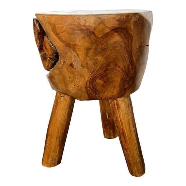 17.5"H x 11.75”W A natural burlwood stool perfect as a catch all, vessel perch, or the perfect place to stop and tie your...