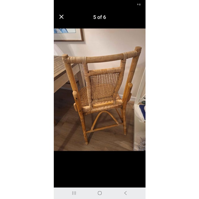 Ficks Reed 1970s Coastal Rattan & Woven Cane Accent Side Chair - Ficks Reed Style For Sale - Image 4 of 9