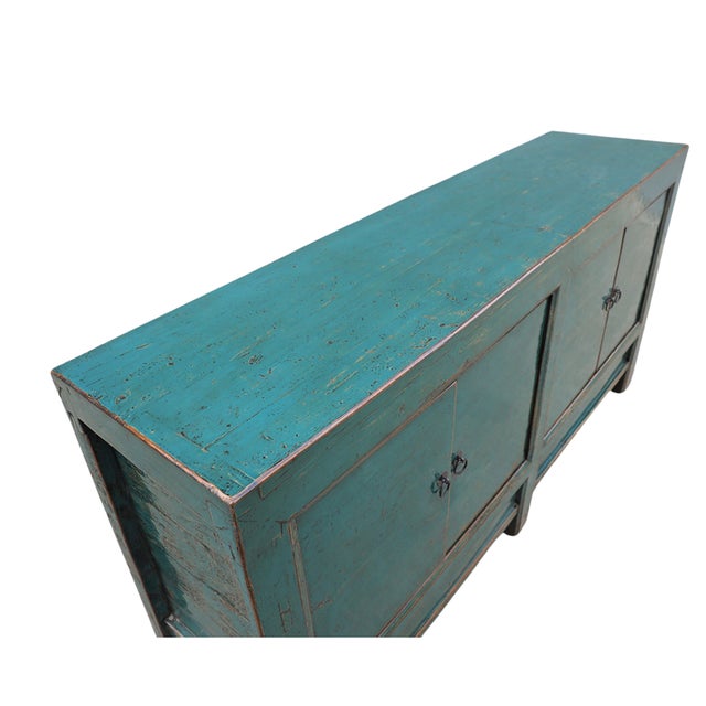 1950s Vintage Chinese Painted Cabinet For Sale - Image 5 of 5