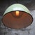 Vintage Brass and Green Enamel Pendant Light with Frosted Glass For Sale - Image 4 of 5