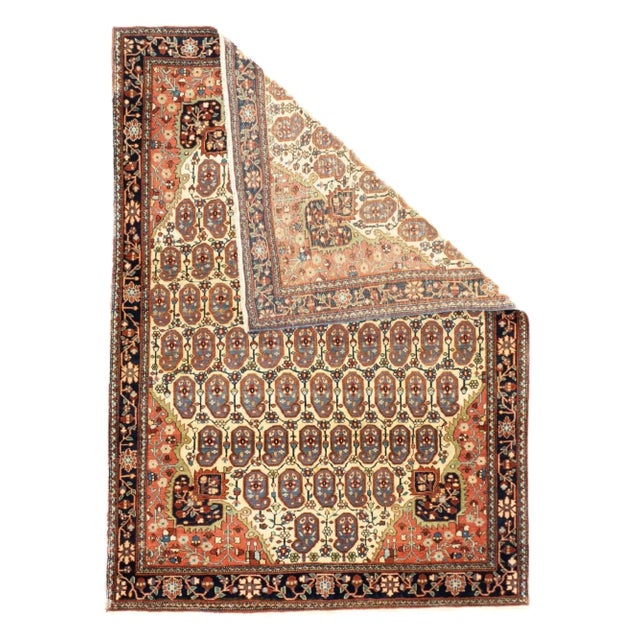 19th Century Antique Farahan Sarouk Rug 3'8'' x 5' For Sale - Image 5 of 12