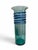 Mid-Century Modern Vintage 1970s Murano Teal Art Glass Cylinder Vase With Cobalt Blue Spiral Wrap For Sale - Image 3 of 4