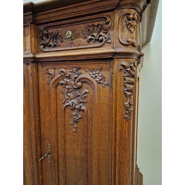 Oak Sideboard with Carvings, 1920s For Sale - Image 11 of 12