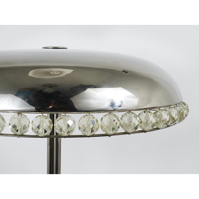Nickel & Crystal Mushroom Table Lamp from Bakalowits & Söhne, Austria, 1950s For Sale - Image 6 of 18