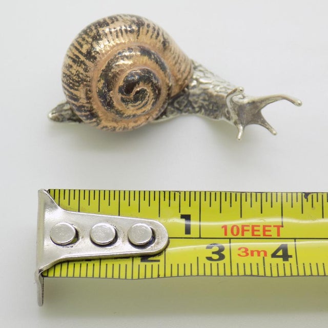 Vintage Italian Handmade Silver and Brass Snail, Tuscany, Italy, 1980s For Sale - Image 11 of 12