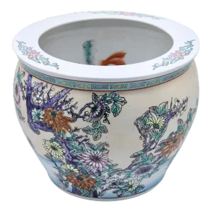 Mid 20th Century Asian Ceramic Fish Bowl Planter