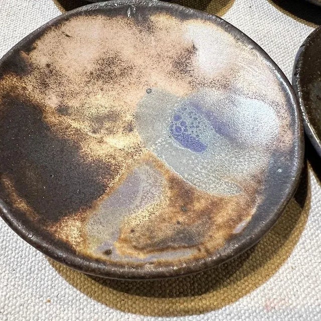 2020s Ceramic Mini Ring/Trinket Dishes, Textured Glaze in Earthy Tones - 4 Piece Set For Sale - Image 5 of 9