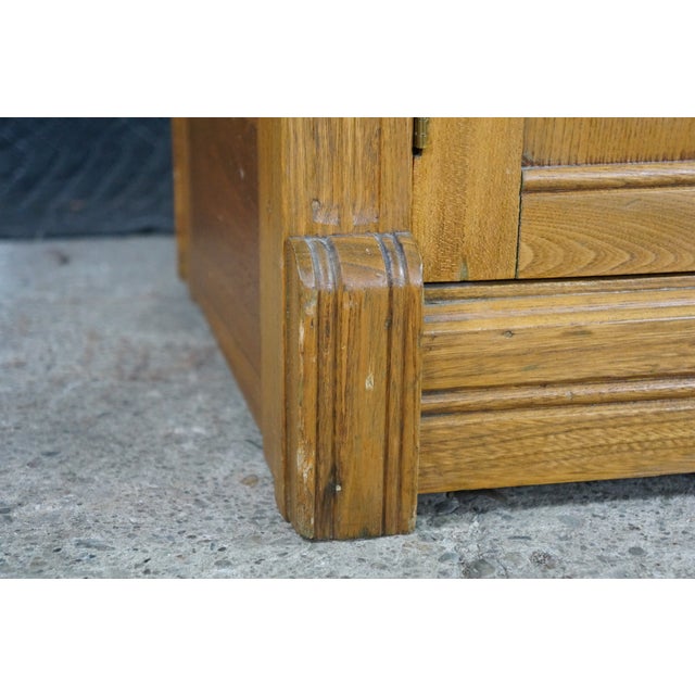 Antique Victorian Eastlake Carved Oak Parlor Cabinet Washstand Commode Chest 30" For Sale - Image 17 of 18