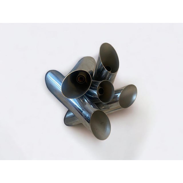 Space Age Ceiling Lamp in Chrome attributed to Reggiani, Italy, 1970s For Sale - Image 12 of 18