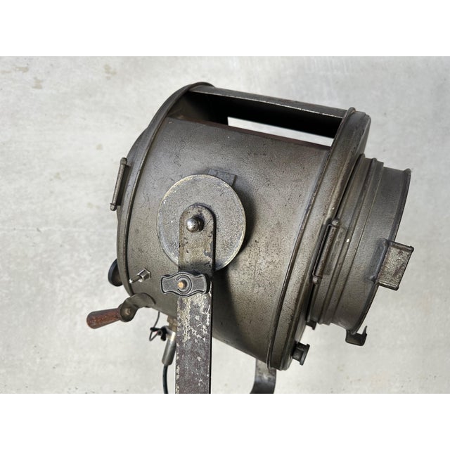 Vintage Industrial Theater Spot on Tripod from Cremer Paris For Sale - Image 5 of 14