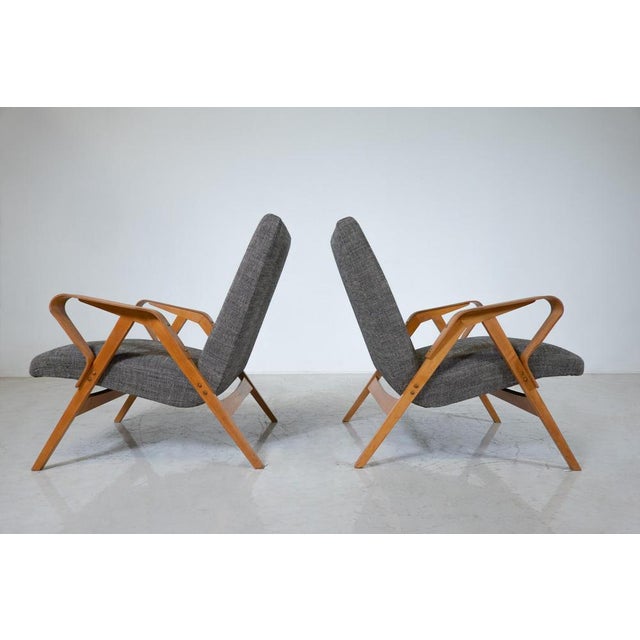 Wood Set of Mid-Century Modern Armchairs, 1950s For Sale - Image 7 of 8