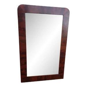 Antique Flame Mahogany Frame Wall Mirror, Circa 1870s