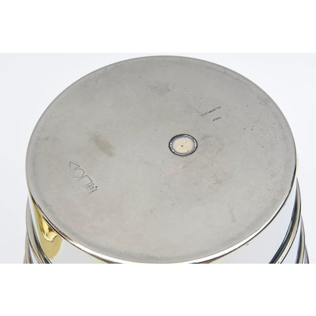 Vintage 1970's Larry Laslo Signed Brass and Silver Plate Champagne Wine Stand Italian Restored For Sale - Image 12 of 13