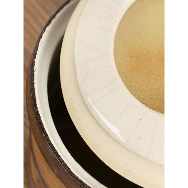 Mid-Century Leather & Porcelain Ceramic Tobacco Pot, 1950s For Sale - Image 10 of 13