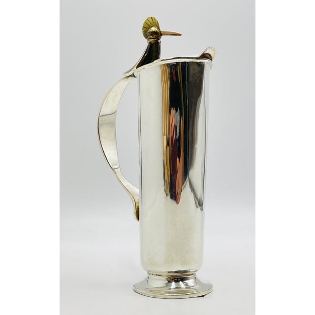 Metal 1960s Los Castillo "Bird of Paradise" Pitcher, Mexican Modern Silversmithing For Sale - Image 7 of 18