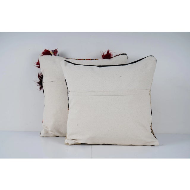Turkish Patchwork Kilim Pillow Cover - A Pair For Sale - Image 4 of 4