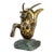Bronze Capricorn Sculpture, Signed Faust 1994 — Mythical Zodiac Form on Stone Base For Sale