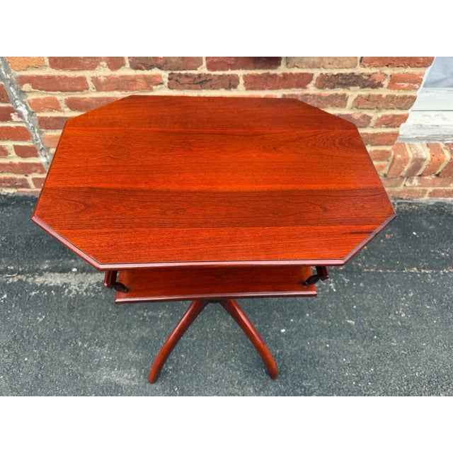 Vintage English Regency Style Mahogany Spider Leg Two Tier Side Table For Sale - Image 9 of 16