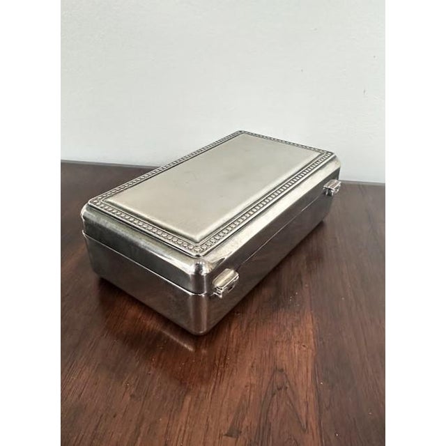 English Vintage Silver Plated Jewelry Box For Sale - Image 3 of 6