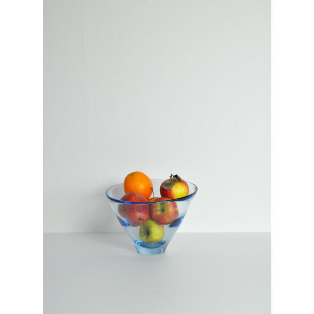 Hand Blown Aqua Blue Glass Bowl by Per Lütken for Holmegaard, 1950s For Sale - Image 11 of 12