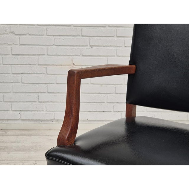 Danish Armchair in Teak and Artificial Leather, 1960s For Sale - Image 11 of 18