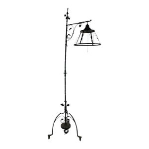 1900s Arts and Crafts Forged Iron Floor Lamp