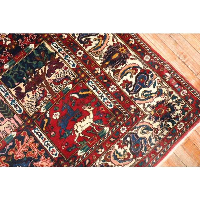Vintage Zabihi Collection Persian Bakhtiari Square Rug - 6'6" x 6'11" For Sale - Image 4 of 9