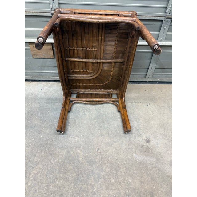 1970s Split Bamboo Rising Sun Side Table For Sale - Image 11 of 12