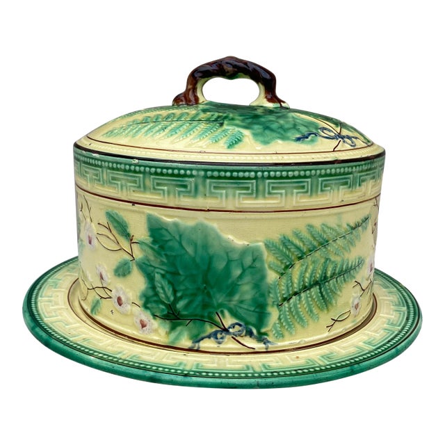 19th Century German Majolica Cheese Bell For Sale