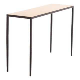 A Parchment and Iron Console in the Manner of Jean-Michel Frank For Sale