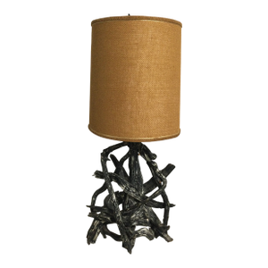 Vintage Hand Crafted Mid-Century Original Driftwood Table Lamp