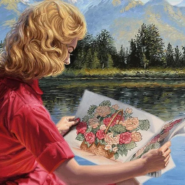 This is an original one of a kind figurative oil painting by southern California artist, Jess Perna. Its dimensions are...