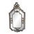 Ornate Antique-Style Florentine Gold Silver Wall Mirror 22.5”x 13” Italy For Sale