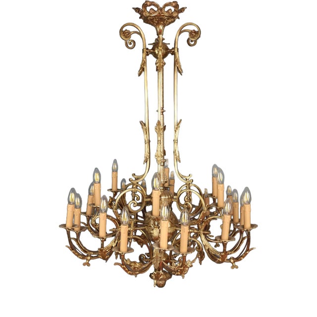 Antique 24-Light Castle Chandelier For Sale