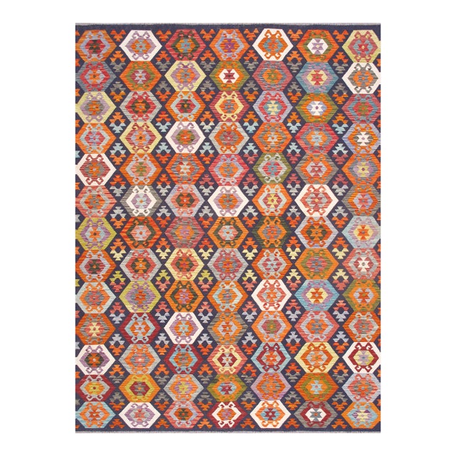 Pasargad Home Kilim Multi Wool Area Rug- 8' 6'' X 11' 3'' For Sale