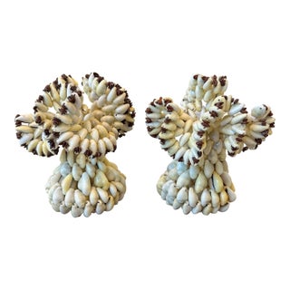 Vintage 1970’s Seashell Candleholders - A Pair For Sale
