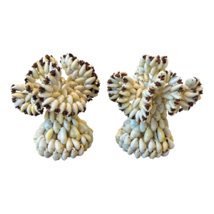 Vintage 1970’s Seashell Candleholders - A Pair