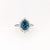 5ct Blue Zircon Ring With Diamond Accents: Solid 14k Gold, Pear Cut 10x8mm, Size 6.75 For Sale - Image 4 of 7