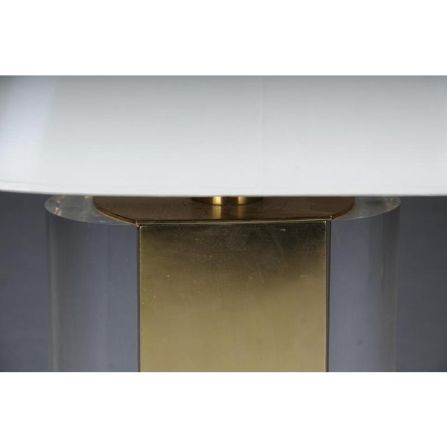 Decorative Brass and Acrylic Table Lamp For Sale - Image 9 of 13