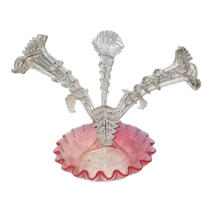 Late 19th Century French Blown Glass Epergne Vase