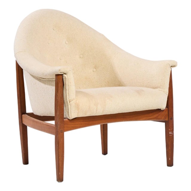 Milo Baughman for Thayer Coggin Mid Century Walnut Tufted Lounge Chair For Sale