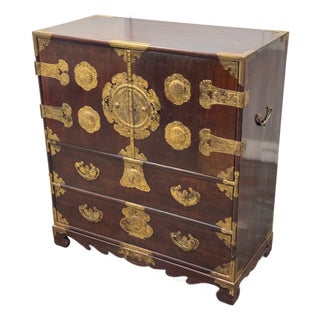 Lord Co. Japanese Gilt-Mounted Tansu Chest, Vintage For Sale