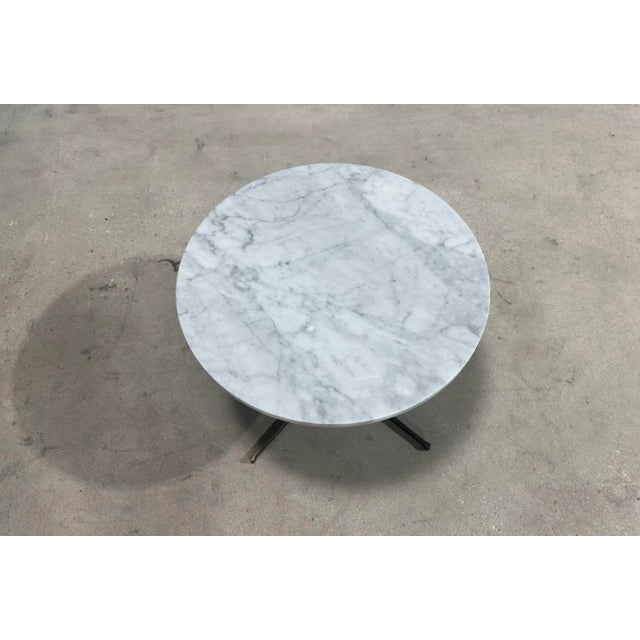 Calacatta Marble and Solid Bronze Base Side/End Table, 1970 For Sale - Image 9 of 11